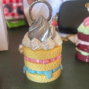 Silver-Topped Ice Cream Sandwich Keychain - Pink &  bag charm and chapstick